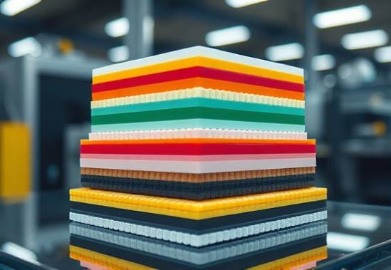 precise ABS layer, magnified, building up incrementally, photorealistic, industrial setting with printers in the background, highly detailed, layer-cake effect, f/5.6, gradient shades, soft focus, shot with a macro lens